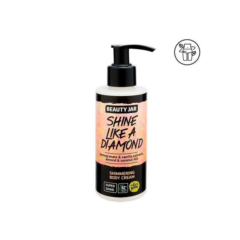 SHINE LIKE A DIAMOND CREMA CORPO BRILLANTE - MELOGRANO E VANIGLIA - BEAUTY JAR - SENZA SLS - SENZA PARABENI - NATURALE - 150ml-CREME CORPO-HOSTENATURA