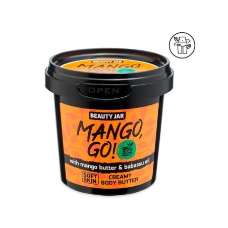 MANTECA CORPORAL CREMOSA MANGO, GO - MANGO Y BABASÚ - BEAUTY JAR - SIN SLS - SIN PARABENOS - NATURAL - 135gr