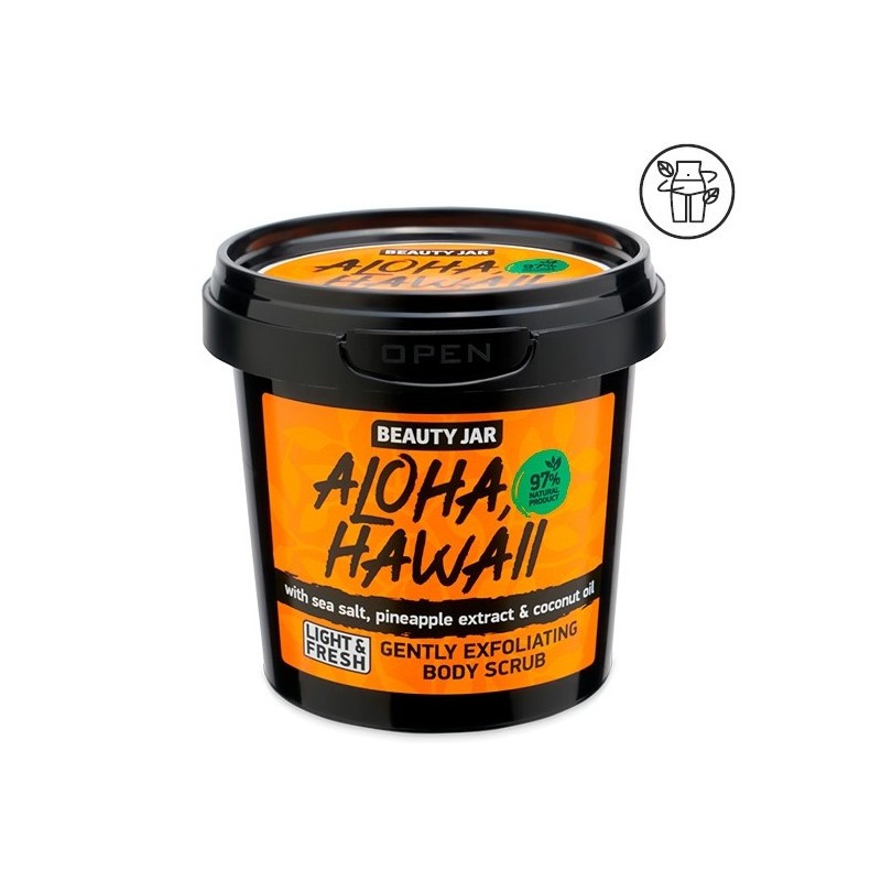 ALOHA HAWAII GENTLE BODY SCRUB - SALT, PINEAPPLE AND COCONUT - BEAUTY JAR - SLS FREE - PARABEN FREE - NATURAL - 200gr-BODY SCRUB-HOSTENATURA