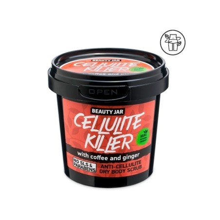 EXFOLIANTE CORPORAL SECO ANTICELULÍTICO CELLULITE KILLER - CAFÉ Y JENGIBRE - BEAUTY JAR - SIN SLS NI PARABENOS - NATURAL - 150gr