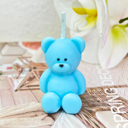 Espelma de Cera de Soja Artesanal - Osito Teddy - Blau - Sense Olor - Velarosa Estudi - 15gr