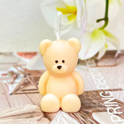 Bougie artisanale en cire de soja - Teddy Bear - Crème - Inodore - Velarosa Estudio - 15gr