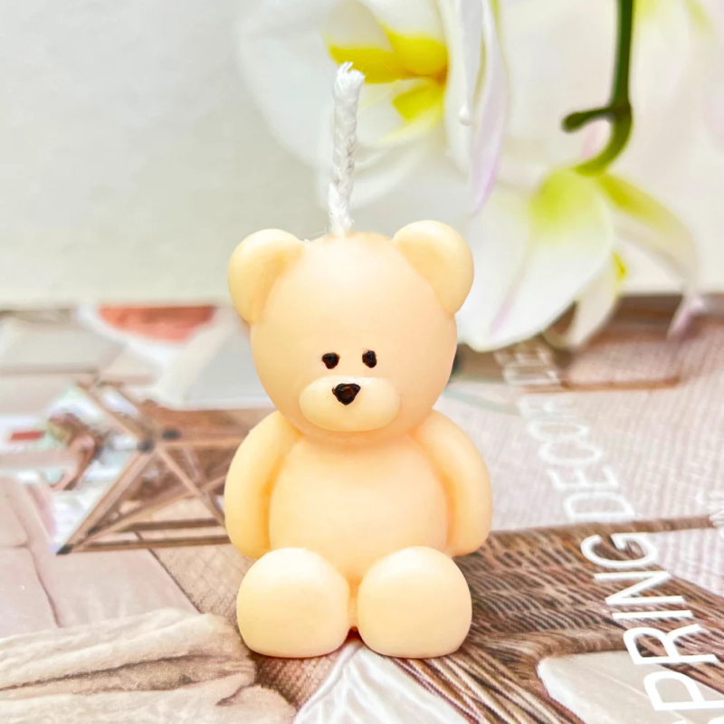 Bougie artisanale en cire de soja - Teddy Bear - Crème - Inodore - Velarosa Estudio - 15gr-BOUGIES STUDIO VELAROSA-HOSTENATURA