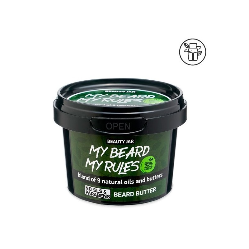 MY BEARD MY RULES BARTGLÄTTENDE BUTTER - FÜR MÄNNER - BEAUTY JAR - SLS-FREI - PARABENFREI - NATÜRLICH - 140ml-KÖRPERBUTTER-HOSTENATURA