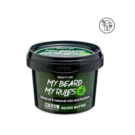 MANTECA SUAVIZANTE DE BARBA MY BEARD MY RULES - FOR MEN - BEAUTY JAR - SIN SLS - SIN PARABENOS - NATURAL - 140ml