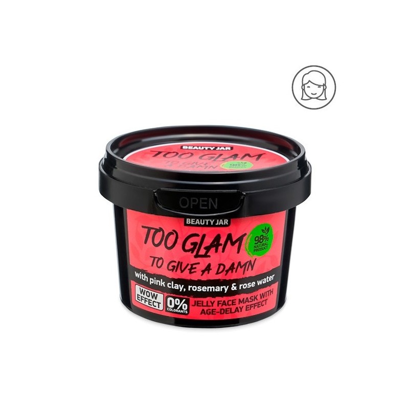 MUITO GLAM PARA DAR UMA MÁSCARA FACIAL DE GELATINA ANTI-ENVELHECIMENTO - ARGILA ROSA E ALECRIM - JAR DE BELEZA-MÁSCARAS-HOSTENATURA