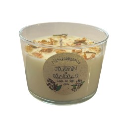 Soy Wax Candle Jasmine & Sandalwood - Artisan - NaturalDreams8 - Handmade - 270ml