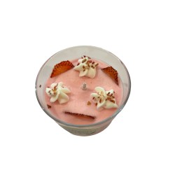 Candela di cera di soia panna e fragola - Crema e fragola - Artigianale - NaturalDreams8 - Fatta a mano - 270ml