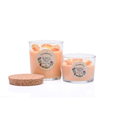 Bougie en cire de soja aux fruits tropicaux - Fruits tropicaux - Artisan - NaturalDreams8 - Fait à la main - 270ml