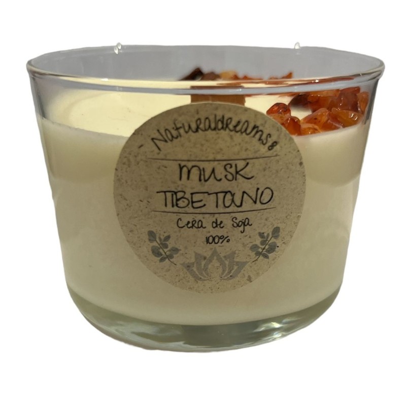 Vela de cera de soja com almíscar tibetano - Almíscar tibetano - Artesanal - NaturalDreams8 - Feito à mão - 270ml-NATURALDREAMS8 VELAS ARTESANAIS-HOSTENATURA