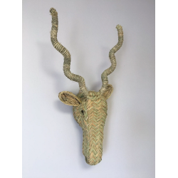 CABEZA DE ANTELOPE EN PALMEIRA - VIMBE - ESPARTO - 65x32cm