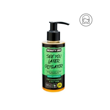 ACEITE LIMPIADOR FACIAL PIELES MIXTAS Y GRASAS - UVA Y ÁRBOL DEL TÉ - SEE YOU LATER, OILYGATOR! - BEAUTY JAR - NATURAL - 65gr