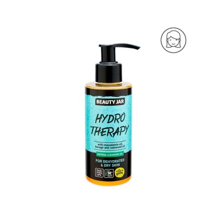 ACEITE LIMPIADOR FACIAL PIELES DESHIDRATADAS - MACADAMIA Y BORAGO - HYDRO THERAPY - BEAUTY JAR - NATURAL - 150ml