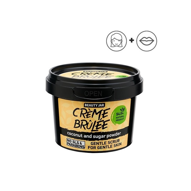 GENTLE FACIAL SCRUB - COCONUT & SUGAR POWDER - CRÈME BRÛLÉE -BEAUTY JAR - NATURAL - 120gr-FACIAL SCRUB-HOSTENATURA