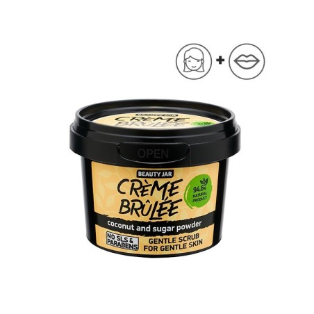 EXFOLIANTE FACIAL SUAVE - COCO Y POLVO DE AZÚCAR - CRÈME BRÛLÉE -BEAUTY JAR - NATURAL - 120gr