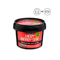 GEZICHTS- EN LIPVERZACHTENDE PEEL - GRANAATAPPEL EN ROZENbottel - VERY BERRY SPA - BEAUTY POT - NATUURLIJK - 120gr