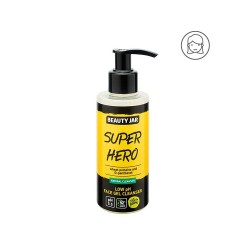 GEL DE LIMPEZA FACIAL DE BAIXO PH - PROTEÍNAS DE TRIGO E D-PANTENOL - SUPER HERO - FRASCO DE BELEZA - NATURAL - 150ml