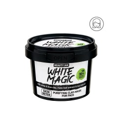 MASCARETA FACIAL PURIFICANT - ARGILES I FULLS DE MATE - WHITE MAGIC - BEAUTY JAR - NATURAL - 140gr