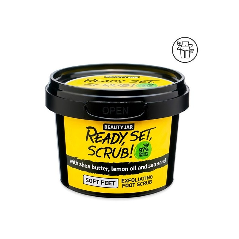 SCRUB PICIOARE - SHEA, NIsip de mare și lămâie - gata, SET, SCRUB!. - BORCAL DE FRUMUSEȚE - NATURAL - 135gr-ÎNGRIJIREA PICIOARELOR-HOSTENATURA