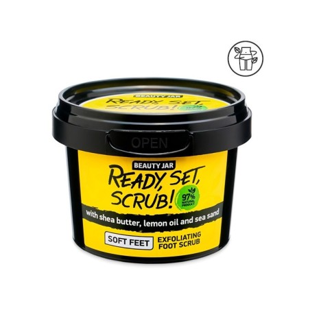 EXFOLIANTE PARA PIES - KARITÉ, ARENA DE MAR Y LIMÓN - READY, SET, SCRUB!. - BEAUTY JAR - NATURAL - 135gr
