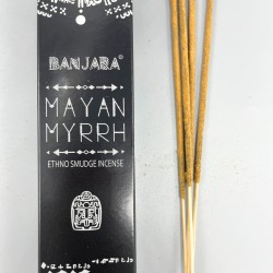 Banjara Stamm Begasung Räucherstäbchen - Maya Myrrhe - Handgefertigt - Hergestellt in Indien - 1 Packung 15gr.