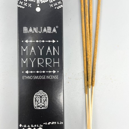 Incienso de Fumigación Banjara Tribal - Mirra Maya - Hecho a Mano - Hecho en India - 1 cajetilla 15gr.