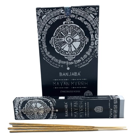 Incienso de Fumigación Banjara Tribal - Mirra Maya - Hecho a Mano - Hecho en India - 1 cajetilla 15gr.