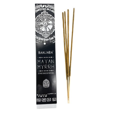 Incienso de Fumigación Banjara Tribal - Mirra Maya - Hecho a Mano - Hecho en India - 1 cajetilla 15gr.