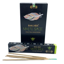 Incienso de fumigación tribal Banjara - White Sage - Feito a man - Made in India - 1 paquete 15gr.