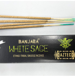 Incienso de Fumigación Banjara Tribal - Salvia Blanca - Hecho a Mano - Hecho en India - 1 cajetilla 15gr.