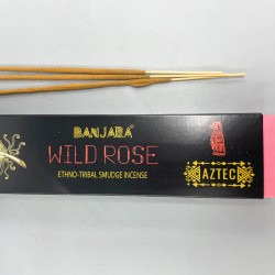 Banjara Tribal Begasung Räucherstäbchen - Wildrose - Handgefertigt - Hergestellt in Indien - 1 Packung 15gr.