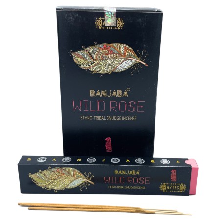 Incienso de Fumigación Banjara Tribal - Rosa Salvaje - Wild Rose - Hecho a Mano - Hecho en India - 1 cajetilla 15gr.