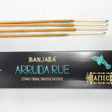 Incienso de Fumigación Banjara Tribal - Blanco Arruda Rue - Hecho a Mano - Hecho en India - 1 cajetilla 15gr.
