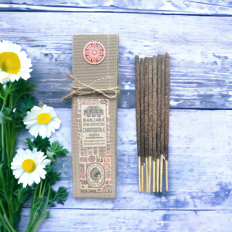 Incense Resin Sticks Rituals - Chamomile - Handmade - India - Natural - Shamanic Wisdom - Banjara - 8 sticks-BANJARA INCENSE-HOSTENATURA