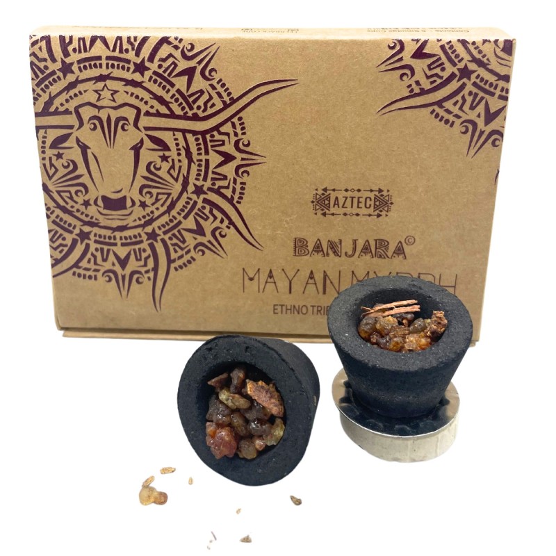 Tasses en résine d’encens Banjara - Myrrhe Maya - 6 tasses - Fait à la main - Fabriqué en Inde-GOBELETS EN RÉSINE-HOSTENATURA