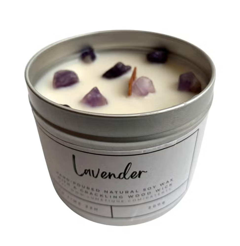 VELA SOJA EN ALUMINIO - LAVANDA CON AMATISTA - VIE - HECHO A MANO EN REINO UNIDO - 200gr - 22 horas-ARTISAN CANDLES FRI-HOSTENATURA