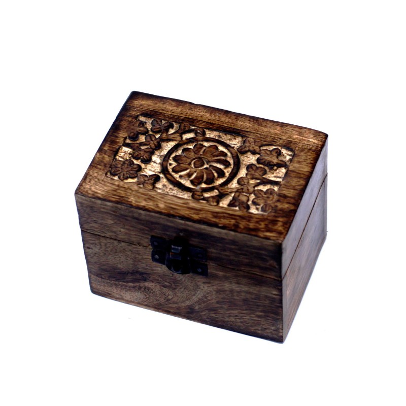 Aromatherapy Box Mango - Floral (holds 6)-AROMATHERAPY BOXES MANGO WOOD-HOSTENATURA