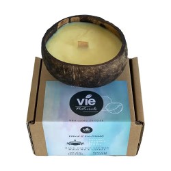 BOUGIE COQUILLAGE NOIX DE COCO - NOIX DE COCO - VEN - FAIT MAIN AU ROYAUME-UNI - 200gr - 20 - 30 heures