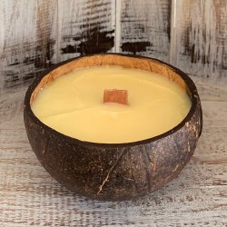 COCONUT SHELL CANDLE - COCONUT - FRI - HANDMADE IN UK - 200gr - 20 - 30 hours