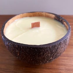 COCONUT SHELL CANDLE - MARINE SPRAY - VIE - HANDMADE IN THE UK - 200gr - 20 - 30 hours