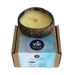 VELA CÁSCARA COCO - MANZANA Y CANELA - VIE - HECHO A MANO EN REINO UNIDO - 200gr - 20 - 30 horas