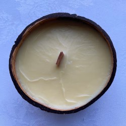 VELA DE CASCA DE COCO - MAÇÃ E CANELA - SEXTA - FEITA À MÃO NO REINO UNIDO - 200gr - 20 - 30 horas