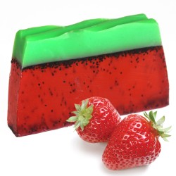 STRAWBERRY GLYCERIN SOAP BAR - ARTISAN - HANDMADE - 100gr