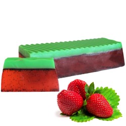 SAPONE ALLA GLICERINA ALLA FRAGOLA - ARTIGIANALE - FATTO A MANO - 100gr