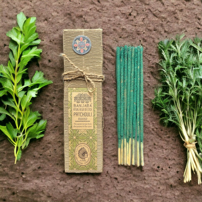 Bețișoare de tămâie Ritual Resin - Paciuli - Paciuli - Lucru manual - Natural - Înțelepciune șamanică - Banjara - 8 bețișoare-TĂMĂIE BANJARA-HOSTENATURA