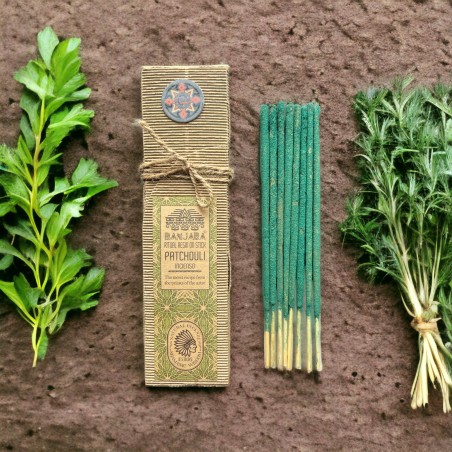 Bastões de incenso de resina ritual - Patchouli - Patchouli - Feito à mão - Natural - Sabedoria Xamânica - Banjara - 8 palitos