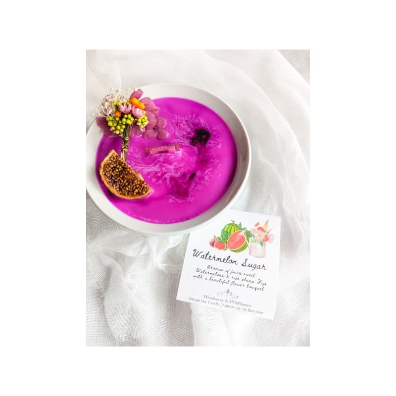 WATERMELON CANDLEE ARTISAN CANDLE - WATERMELON - WOODWICKS & WILDFLOWERS - HANDMADE IN AUSTRALIA-WOODWICKS & WILDFLOWERS CANDLES-HOSTENATURA