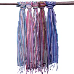 Indian Bohemian Scarves - 22x72cm - Random Purples - 100% Cotton - 1 unit