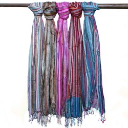 Foulards Bohèmes Indien - 22x72cm - Random Blues - 100% Coton - 1 unité