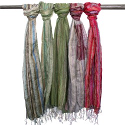 Indian Bohemian Scarves - 22x72cm - Random Greens - 100% Cotton - 1 unit